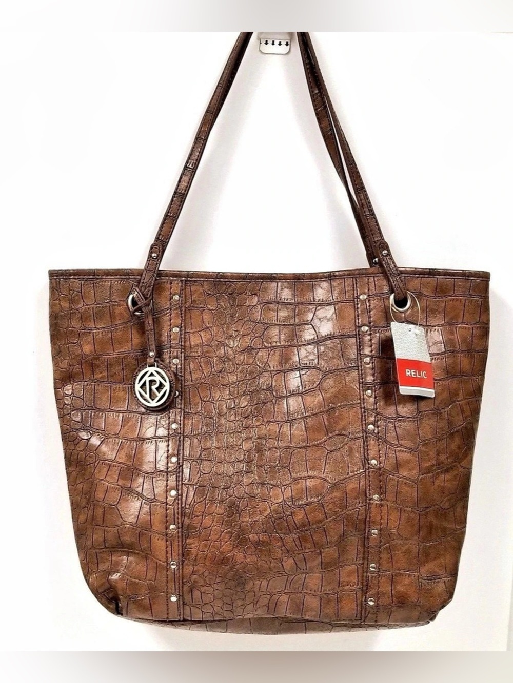 Relic Brown Crocodile Embossed Tote